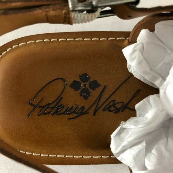 Patricia Nash Womens Fidella Sandals Strappy Toe Strap Leather Ivory Bronze 8 - Picture 6 of 7